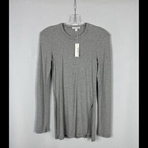 James Perse Standard Long Sleeve Tunic Top Cotton Grey Size 1, US S
